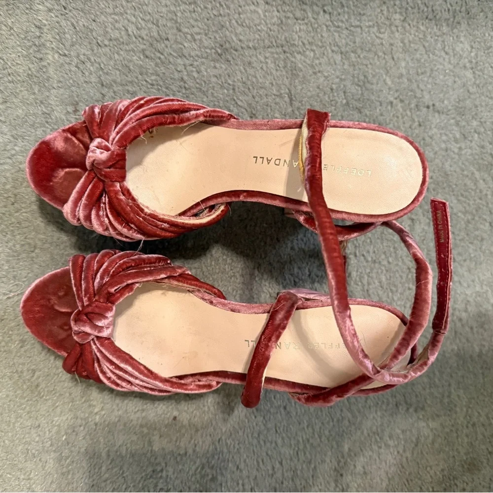 Loeffler Randall Velvet Heeled Sandals Pinky Purple Size 36.5 / US 6.5